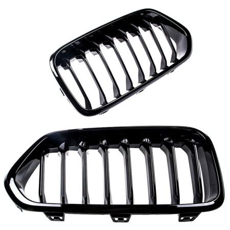 GRILL BMW X2 F39 2017-2023 SIBGLE LINE GLOSS BLAC