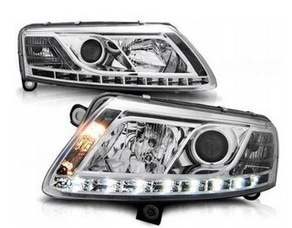 Lampy przednie reflektory Audi A6 C6 CHROM swiatła