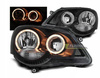 Reflektory przednie VW Polo 9N3 BLACK RINGI