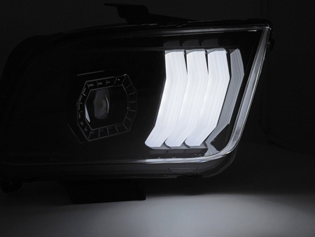 Lampy Przednie FORD MUSTANG 04-09 Tube Light Black