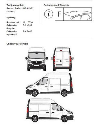 Bagażnik dachowy platforma Cruz Renault Trafic III