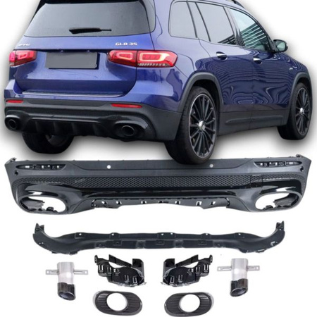 DYFUZOR MERCEDES X247 GLB CZARNE KOŃĆÓWKI 2X1