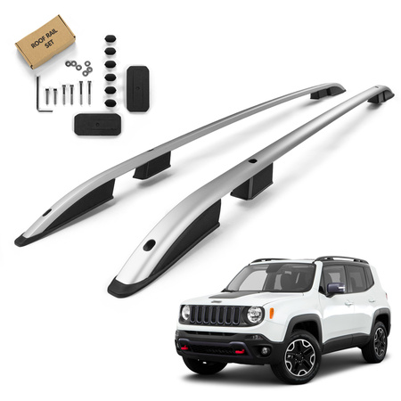 Relingi dachowe Jeep Renegade I BU 2014- Srebrny