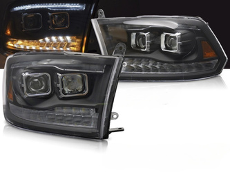 Lampy reflektory Black LED do Dodge Ram 09-18