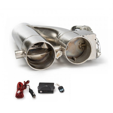 Przepustnica do wydechu Y-pipe / dwa motylki 3"