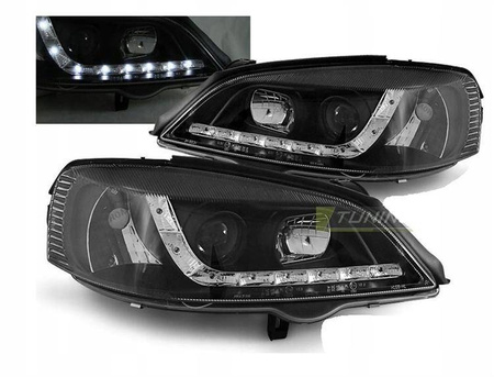 Lampy reflektory Opel Astra g 97-04 daylight black
