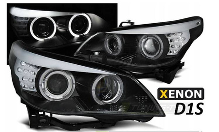 Lampy Xenon black ringi led do BMW E60 e61 05-07