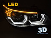 Reflektory ANGEL EYES LED 3D BLACK do BMW E60 E61 03-07