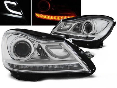 Lampy przednie Mercedes W204 Chrom H7 XENON LOOK D