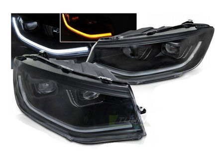 Lampy reflektory soczewkowe ze światłem do jazdy dziennej, LED. VW Caddy 20-