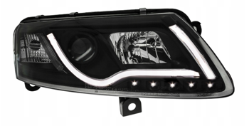 Lampy przednie AUDI A6 C6 Black Tube LED