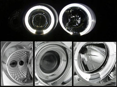 Lampy Reflektory Vw Golf 3 III 91-97 Ringi Chrome