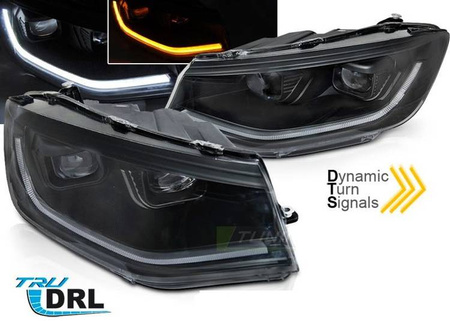 Lampy reflektory soczewkowe ze światłem do jazdy dziennej, LED. VW Caddy 20-