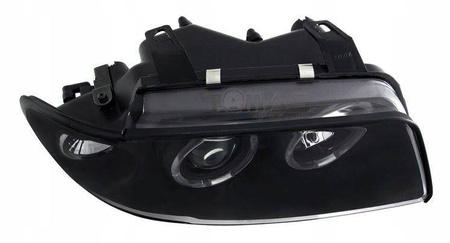 Lampy przednie reflektory A4 B5 BLACK SOCZEWKI + RINGI