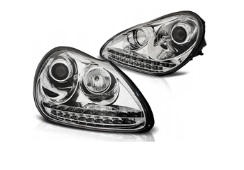 Lampy Reflektory Porsche Cayenne 02-06 Chrom Xenon
