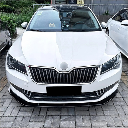 Spojler/ splitter przedniego zderzaka SKODA SUPERB MK3 czarny połysk