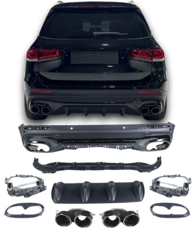 DYFUZOR MERCEDES X247 GLB BLACK KOŃCÓWKI 2X2