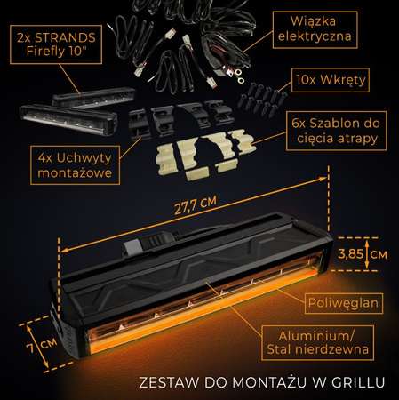 LED BAR Zestaw lamp oświetlenie LED w grill do VW TRANSPORTER T6 2015-2019