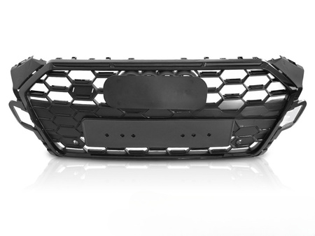 GRILL DO AUDI A5 F5 19-23 GLOSSY BLACK PDC KAMERA