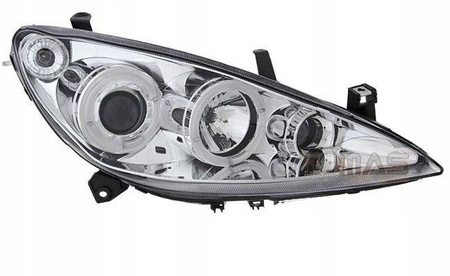 Reflektory przednie Peugeot 307 CHROM RINGI