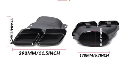 Końcówki tłumika wydechu Mercedes W213, GLC X253 czarne