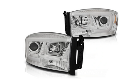 Lampy Przednie Dodge Ram 06-08 Tube Light Chrome