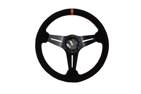 Kierownica SLIDE 330mm offset:45mm Zamsz Red