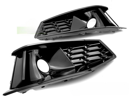 ATRAPA PRZEDNIA DO AUDI A4 B9 20-24 SPORT GLOSSY BLACK DO WERSJI Z HALOGENAMI