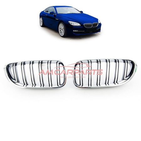 GRILL BMW 6 F13 F12 F06 11-18 M STYLE BLACK CHROME