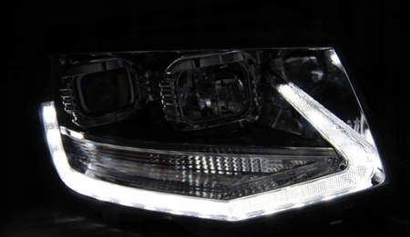 LAMPY REFLEKTORY VW T6 15- CHROME LED TRU DRL