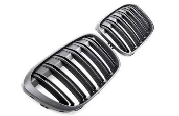 GRILL BMW X1 F48  DOUBLE FLAT BLACK MATT