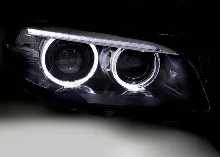 Lampy przednie F10 F11 10-13 RINGI LED DRL BLACK X