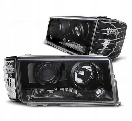 Lampy soczewkowe Mercedes W201/190 1982-1993 black