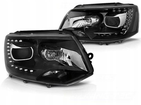 Lampy przednie VW T5 2010-15 tru drl xenon look bl
