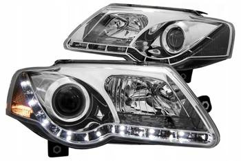 Reflektory przednie VW Passat B6 3C CHROM DAYLIGHT