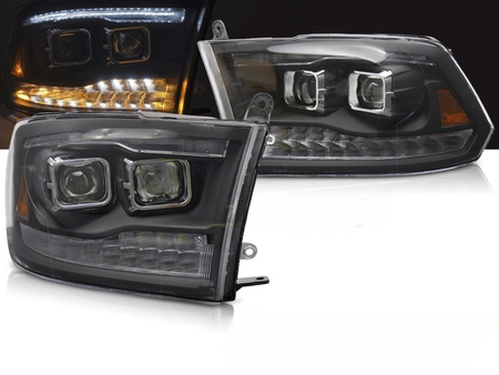 Lampy reflektory Black LED do Dodge Ram 09-18