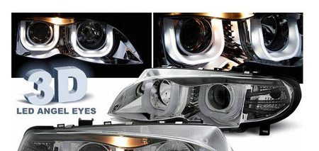 Reflektory przednie BMW E46 RINGI 3D Sedan/Touring