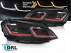 LAMPY REFLEKTORY PRZEDNIE RED LED SEQ DRL VW GOLF VII