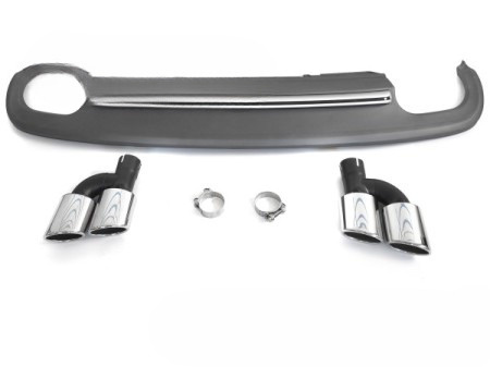 Dyfuzor S-STYLE Srebrny + Końcówki – Audi A5 8T/8F (2011-2016)