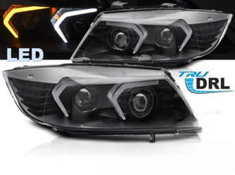 REFLEKTORY LAMPY PRZEDNIE BMW E90/E91 BLACK FULL LED DIODOWE