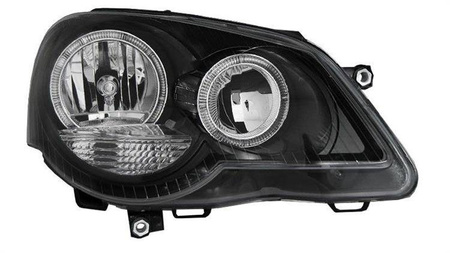 Reflektory przednie VW Polo 9N3 BLACK RINGI