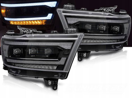Lampy reflektory full LED black do Dodge Ram 19-22