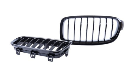 GRILL BMW F30 F31 11-18 GLOSS BLACK SINGLE LINE