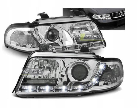 Lampy reflektory Audi A4 B5 99-00 daylight chrome