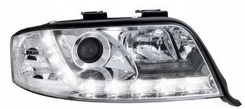Lampy przednie reflektory Audi A6 C5 CHROM DAYLIGH