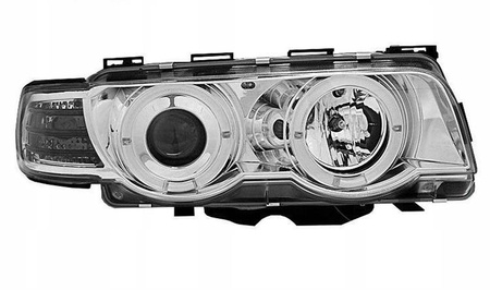 Reflektory przednie BMW E38 CHROM RINGI D2S