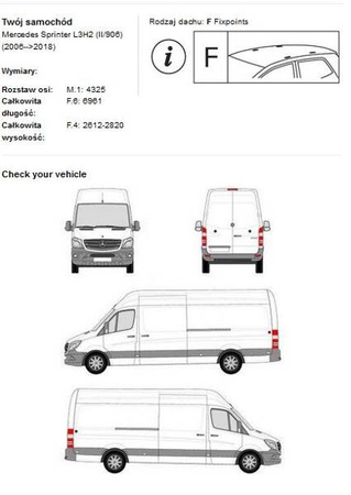 Platforma bagażnik dachowy Mercedes Sprinter L3H2