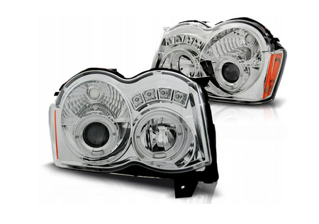 Lampy Jeep Grand Cherokee 08-10 Angel Eyes Chrome