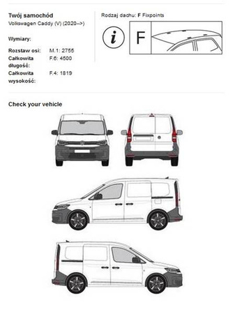 Platforma bagażnik dachowy Volkswagen Caddy V 2020->