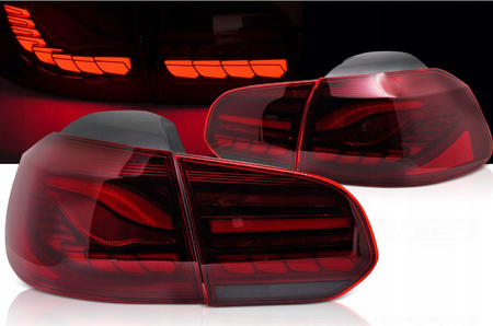 Lampy diodowe red LED OLED do VW Golf 6 VI 08-13